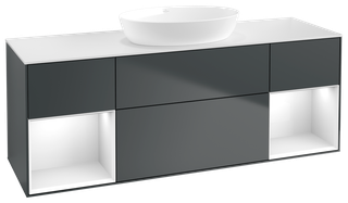V&B WT-Unterschrank Wandbel. Finion 160cm, Pl w m, Rg g w Lac, md bl. m Lac