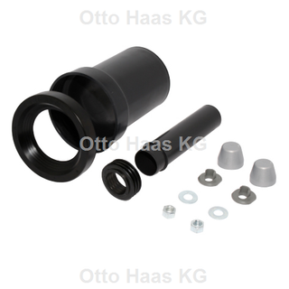HAAS PE-Wand-WC-Anschlussgarnitur DN 110/110, Kap. vc, 180mm, verschw., sw