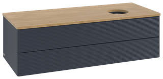 V&B WT-Unterschrank m F-Struktur Antao 120x36x50cm, WBP hon. Oa, md bl. m Lac