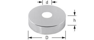 STEDO Design-Hahnrosette d 22mm, h 30mm, D 80mm, DN 15, MS vc