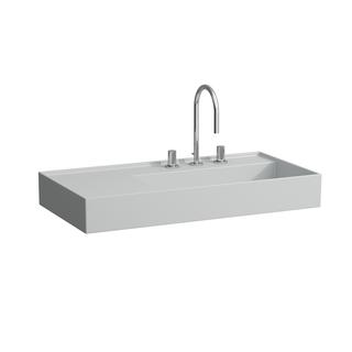 Laufen Aufsatzwaschtisch KARTELL 90x46cm, Abl. li, o. ÜL, 3 HL, grau matt