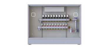 Danfoss Wohnungsstation UnoFloor Basic 8 HK, Mont re, UP, mit Tür und Rahmen