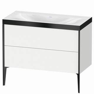 DU WTU XViu/Viu, 2 Ausz, 610x1000x480mm o. HL, schw. m/ weiß matt, Ra. B2 ES Ah.