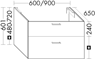 Burgbad Waschtischunterschrank sys30 60x60,1x65cm, Echo, 1 Schublade/Auszug
