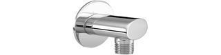 ASW Design-Wandanschlussbogen 90°, oval, Messing verchromt