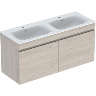 Geberit Doppelwaschtisch-Set Renova Plan 130x62,2x48cm, KP N he besch., WT we.
