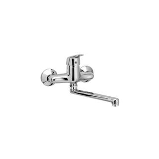 Herzbach Spültisch-Wandarmatur Kappa schwenkbarer Auslauf, chrom