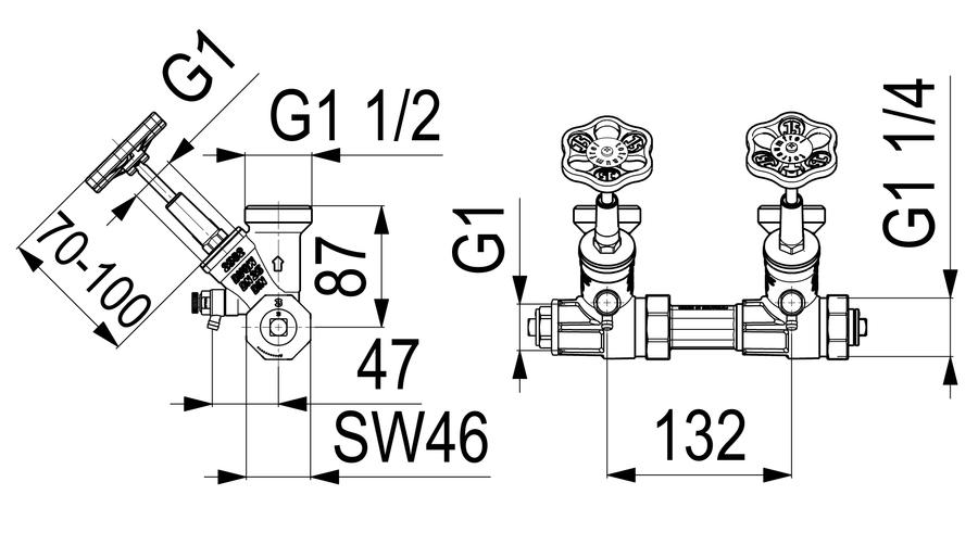Artikelbild 2 des Artikels „Schlösser ATV-Verteiler 2-fach, DN 25, G 1x1 1/2, ohne Rinne 2-fach | DN 25, G 1 x 1 1/2“