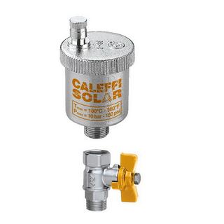 Caleffi Solar-Schnellentlüfter 3/8, auto, m Abbl.-Dr. 2,5 b, vc, m Hahn