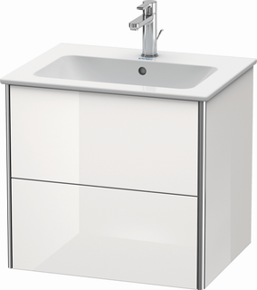 DU WTU XSquare 560x610x478mm 2 Schubk., Weiß HGL ES Ahorn