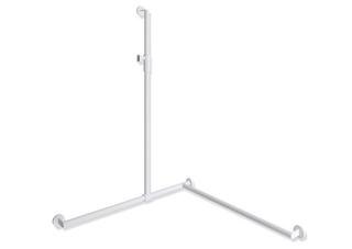 HEWI Edelstahl-Duschhandlauf System 900 1250x965x965mm, ES pulverbes we matt, re