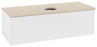 V&B WT-Unterschrank o. F-Struktur Antao 120x36x50cm, HL, WBP botti., wh. m Lac