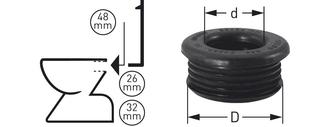STEDO WC-Gummiverbinder Ø 48 mm, Rohr Ø 26-32 mm