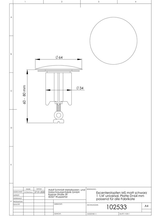 Artikelbild 2 des Artikels „ASW Exzenterstopfen Universal 1 1/4