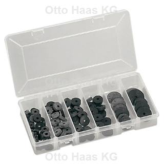 HAAS Hahnscheiben-Sortiment OHA 100 Stck, sw, 210x110x35mm, mit Loch