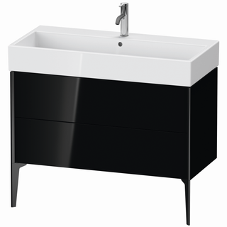 DU WTU bodenst. XViu 493x984x454mm 2 Ausz.schwarz matt/schwarz hgl. ES Ahorn