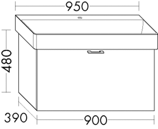 Burgbad Waschtischunterschrank sys30 90x48x39cm, 1 Auszug, Aqua