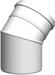 ATEC Bogen PolyClassic 45Gr, DN 100/150, konzentrisch, PP, weiß