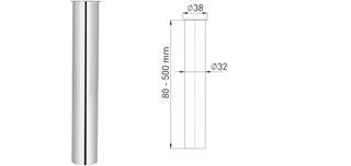 ASW Bördelrohr gebürstet, 32x120mm, Edelstahl