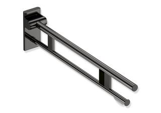 HEWI Stützklappgriff System 900 PVD Duo m., Halt., FSA, re, 862mm, SW-chrom gl