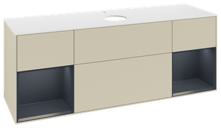 V&B Waschtisch-Unterschrank Finion 160cm, Pl w m, Reg md m Lac, si Gr m Lac