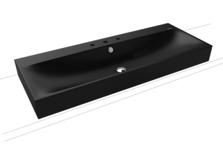 Kaldewei Aufsatz-Waschtisch SILENIO 3049 120x46, 3 Hahnl., P-E, cool grey90