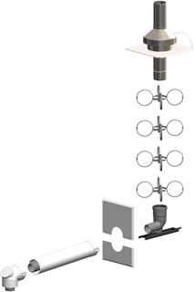 ATEC Schacht-Set PolyTwin DN 60/100-DN 80, PP-Abgassystem/PP, weiß