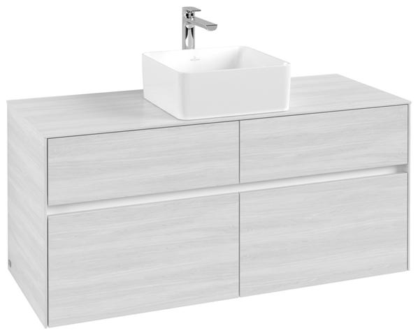 Artikelbild 2 des Artikels „V&B Waschtischunterschrank Collaro 120x54,8x50cm, WT mittig, white wood white wood“