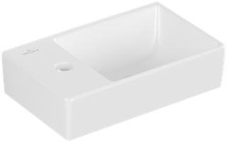 V&B Handwaschbecken Avento 36x22cm, 1 Hahnl., o. ÜL, re, st. wh. C+