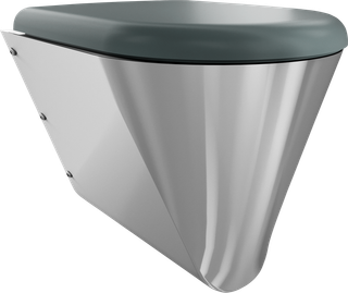 AR T-WC, CAMPUS, Edelstahl, wandhängend, 360x409x500 mm, grauer Sitz