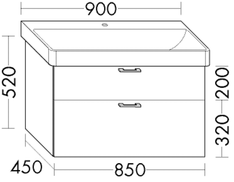 Artikelbild 1 des Artikels „FORMAT Design WT-Unterschrank WVGB 850x520x450mm, E D Flan, 1 Lade/1 Ausz. 850 x 520 x 450 mm | Eiche Dekor Flanelle“