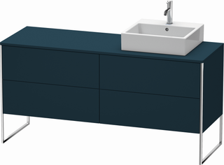 DU WTU XSquare 778x1600x548,bodenstehend Nachtblau sdm.,TA r.,4 Schubk. ES Ah. li