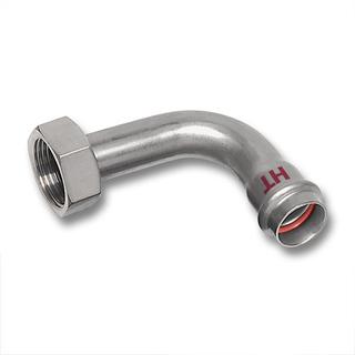 Sanha Bogen NiroTherm 98002M 90G, m Mut., Pressanschl. u IG, 15x3/4mm