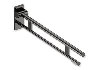 HEWI Stützklappgriff System 900 PVD Duo m., m 2 Griff., Halt., 912mm, SW-chr gl