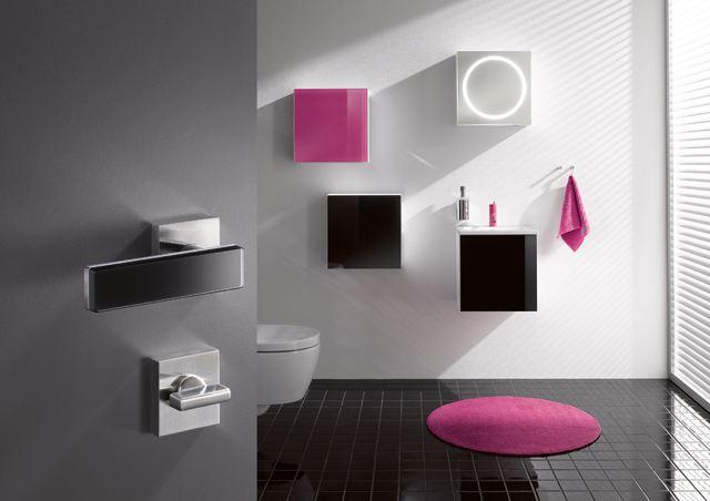 Artikelbild 2 des Artikels „HEWI Waschtisch-Unterschrank M40 400x400x313mm, 1 T, re, Glasfr. schwarz Glasfront schwarz“