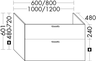 Burgbad Waschtischunterschrank sys30 120x60,1x48cm, Echo, 1 Schublade/Auszug
