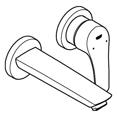 Artikelbild 2 des Artikels „GROHE Fertigmontageset Eurosmart UP-2-Loch-WT-Armatur, Ausl. 17,1cm, ch chrom“