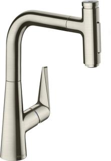 hansgrohe SPT-EHM 220 Talis Select M51 mit Ausziehbrause, 2et, Edelstahl-Optik