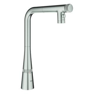 GROHE Spültischmischer Zedra SmartC herausz. Dual Spülbrause, supersteel