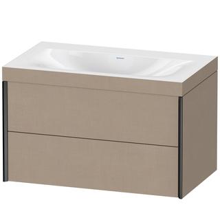 Duravit WT-Unterschrank c-bonded XViu 80x48cm, 2 La, o. HL, sw m, Rah. C, lei