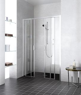 Kermi GLT LIGA 4-tlg. bodenfr. m Festf. 150x200cm, silb. matt., G kl, a. DW
