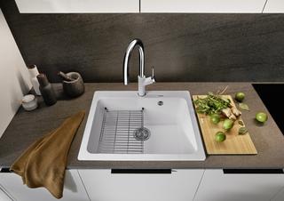Blanco Becken NAYA 6 SILGRANIT 61,5x51cm, fe-grau, o. Abl-Fernbed.