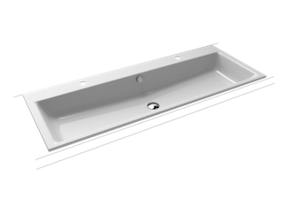 Kaldewei Einbauwaschtisch PURO 3169-D 120x46cm, 2x1 Hahnl., ch, P-E, manhattan