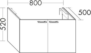 Burgbad Waschtischunterschrank Diago 80x52x50cm, Anthrazit Ultramatt, 2 Türen