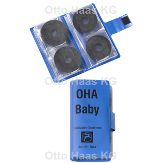 HAAS Baby-Spülkasten-Sortiment OHA 18 Stück, aufklappbares Etui, blau