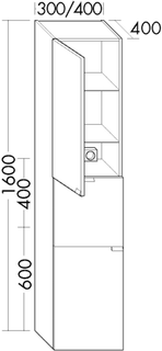 BB Hochschrank (HSMW040) rc40System, 400x400x1600, PG2