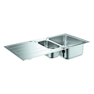 GROHE EB-Spüle K500 60-S 100/50 1.5 rev 100x50cm, m Tropffl, aufl, 1,5 Beck., ES