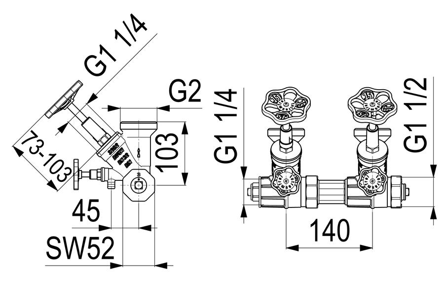 Artikelbild 2 des Artikels „Schlösser ATV-Verteiler 2-fach, DN 32, G 1 1/4x2, ohne Rinne 2-fach | DN 32, G 1 1/4 x 2“
