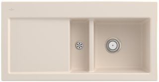 V&B Spüle Subway 60 re, m Abl.garn, Hand., ivory CeramicPlus