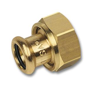 Sanha hal. Verschraubung PuraPress 8359G 12mmx3/4", fl., I.p.ende, bf Siliziumbr.